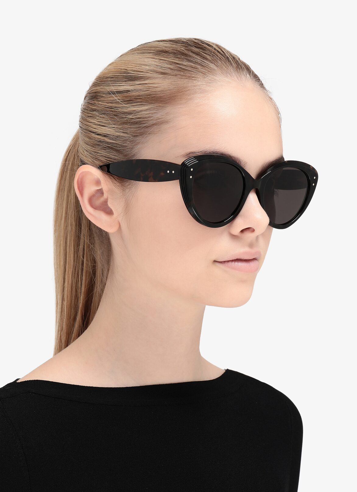 Burgundy Cat-Eye Sunglasses ALAÏA HAVANA-HAVANA-GRAY BURGUNDY CAT-EYE SUNGLASSES